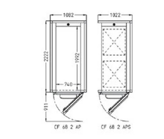 Шкаф расстоечный Pavailler CF 68 2 AP 60X80 1 дверь 2 тележки