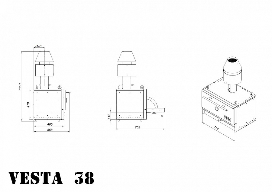 Печь мангал VESTA 38